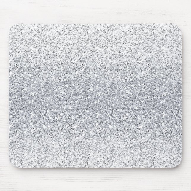 Glittery silbernes Ombre Mousepad (Vorne)