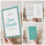 Glittery Silver & Aquamarin Bat Mitzvah Faltprogra Flyer<br><div class="desc">Sie werden das für dieses Programm verwendete Papier Liebe - es ist viel schwerer als Kopierpapier und eignet sich hervorragend für Ihre Einwegprogramme. Verwenden Sie die Vorlage,  um Ihre Informationen auszufüllen. Mit dem Design-Tool können Sie den Schriftart (Größe,  Stil,  Farbe) ändern,  mehr Textzeilen hinzufügen oder das Textlayout ändern.</div>