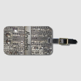 Glittery Silver Beads Personalisiert Gepäckanhänger
