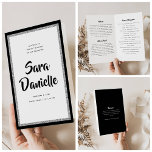 Glittery Silver & Black Bat Mitzvah Faltprogramm Flyer<br><div class="desc">Sie werden das für dieses Programm verwendete Papier Liebe - es ist viel schwerer als Kopierpapier und eignet sich hervorragend für Ihre Einwegprogramme. Verwenden Sie die Vorlage,  um Ihre Informationen auszufüllen. Mit dem Design-Tool können Sie den Schriftart (Größe,  Stil,  Farbe) ändern,  mehr Textzeilen hinzufügen oder das Textlayout ändern.</div>