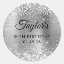 Glittery Silver Foil 80. Geburtstag