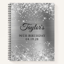 Glittery Silver Foil 90th Birthday Guest