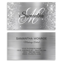 Glittery Silver Foil Extravagant Monogram