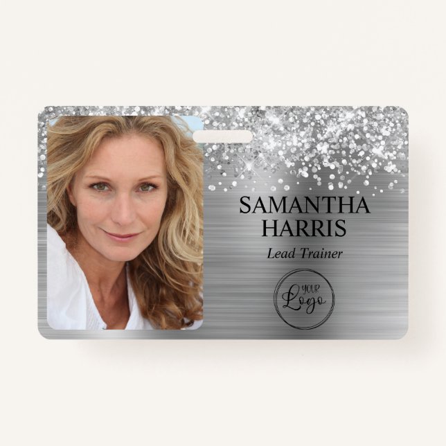 Glittery Silver Foil Logo and Photo Ausweis (Vorderseite)