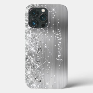 Glittery Silver Foil Modern Girl Signature Case-Mate iPhone Hülle