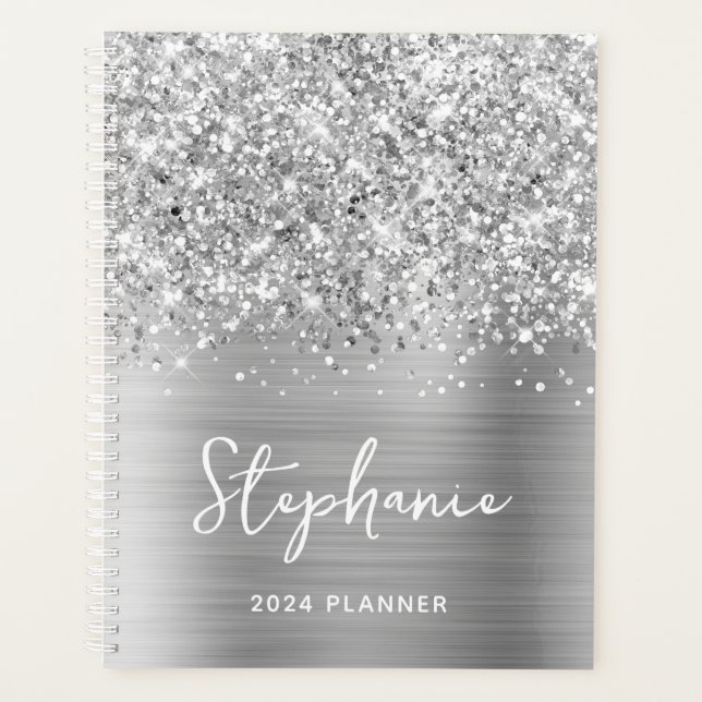 Glittery Silver Glam Personnalisé 2024 (Devant)