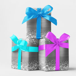 Glittery Silver Ombre Foil Geschenkpapier