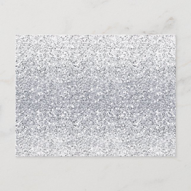 Glittery Silver Ombre Postkarte (Vorderseite)