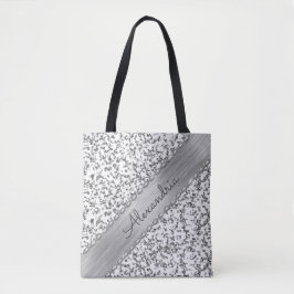 Glittery Silver Personalisiert Marmor Tasche