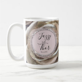 Glittery Silver Rose Petals Personalisiert Kaffeetasse