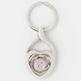 Glittery Silver Rose Petals Personalisiert Schlüsselanhänger
