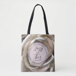 Glittery Silver Rose Petals Personalisiert Tasche