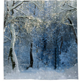 Glittery Snowy Wonderland Duschvorhang