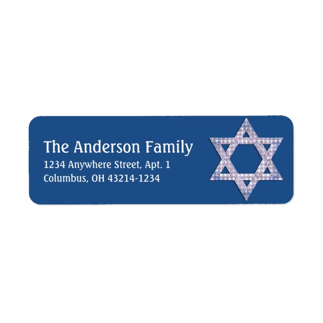 Glittery Star von David Hanukkah Address Labels d2 (Vorne)