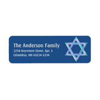 Glittery Star von David Hanukkah Address Labels d8