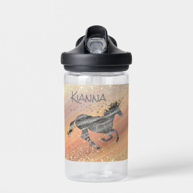 Glittery Starry Unicorn Trinkflasche (Vorne)