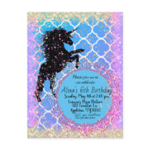 Glittery Starry Whimsical Unicorn Custom