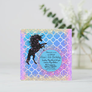 Glittery Starry Whimsical Unicorn Geburtstag Karte