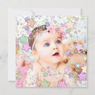 Glittery Stars Baby Birth Ankündigung