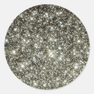 Glittery Stars Runder Aufkleber