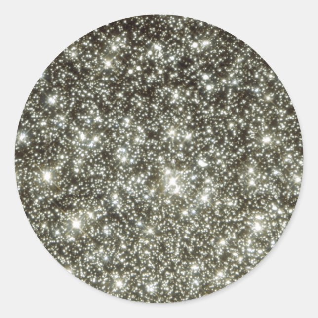Glittery Stars Runder Aufkleber (Vorderseite)