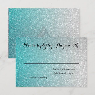 Glittery Steigung UAWG Türkis RSVP Karte