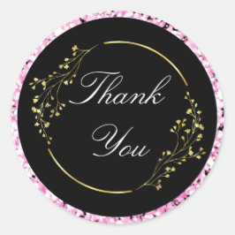 Glittery und Golden Vielen Dank Sticker Elegant