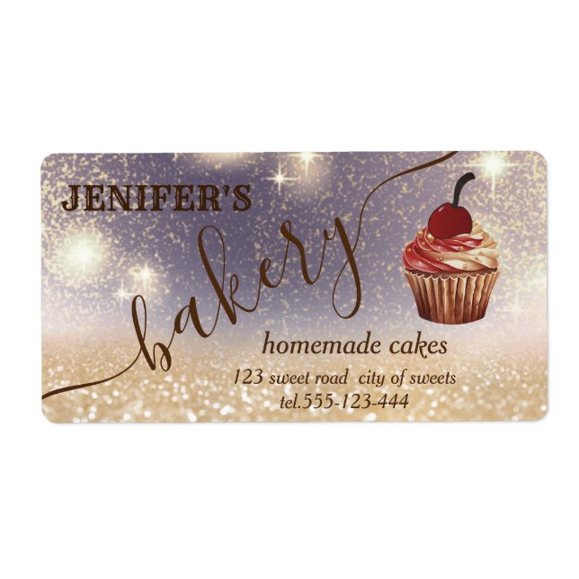 Glittery Vintag cupcake Koch Skriptbacken (Vorne)