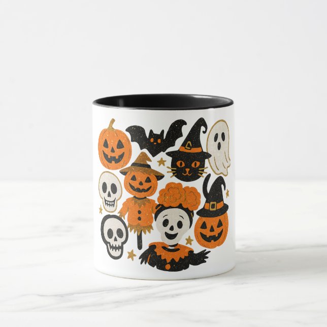 Glittery Whimsical Halloween Tasse (Zentrum)