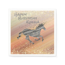 Glittery Whimsical Unicorn Personalisiert