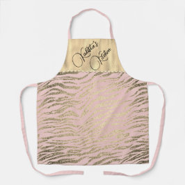 Glittery Zebra Print on Pink Blush Personalisiert Schürze