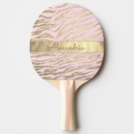 Glittery Zebra Print on Pink Blush Tischtennis Schläger