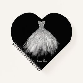 *~* Glittler Wedding Gown Wedding Dress Heart Notizbuch