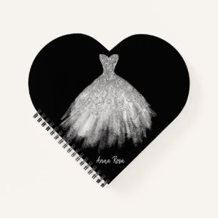 *~* Glittler Wedding Gown Wedding Dress Heart Notizbuch