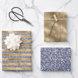 Glitz Alte Lila Glitzer Geschenkpapier Set