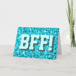 Glitz Blue "BESTE FREUNDIN!" "Glücklicher Geburtst Karte
