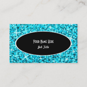 Glitz Blue Black Oval Visitenkartenvorlage Visitenkarte