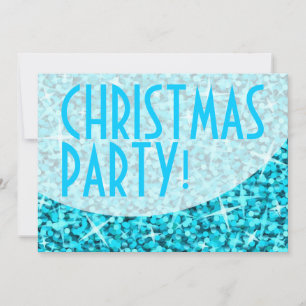 Glitz Blue-Kurve 'Christmas Party' Einladung