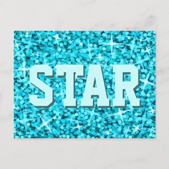 Glitz Blue 'STAR' Postkarte (Vorderseite)