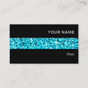 Glitz Blue Stripe Visitenkarte schwarz