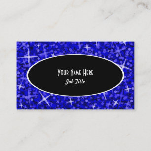 Glitz Dark Blue Black Oval Visitenkartenvorlage Visitenkarte