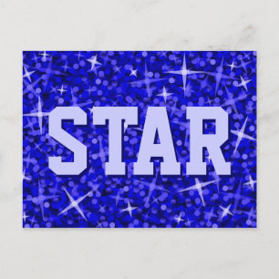 Glitz Dark Blue 'STAR' Postkarte