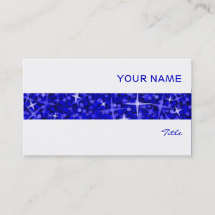 Glitz Dark Blue Strip Visitenkarte weiß