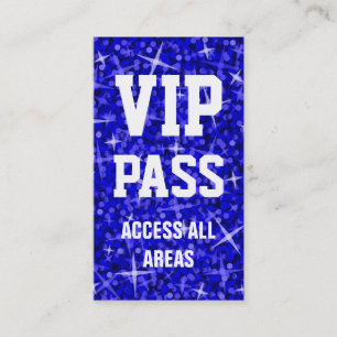 Glitz Dark Blue "VIP PASS" Visitenkarte