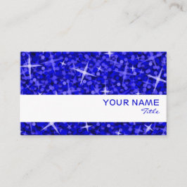 Glitz Dark Blue White Strip Visitenkarte