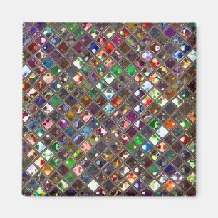 Glitz deckt mehrfarbiges Druckmagnetquadrat mit Magnet