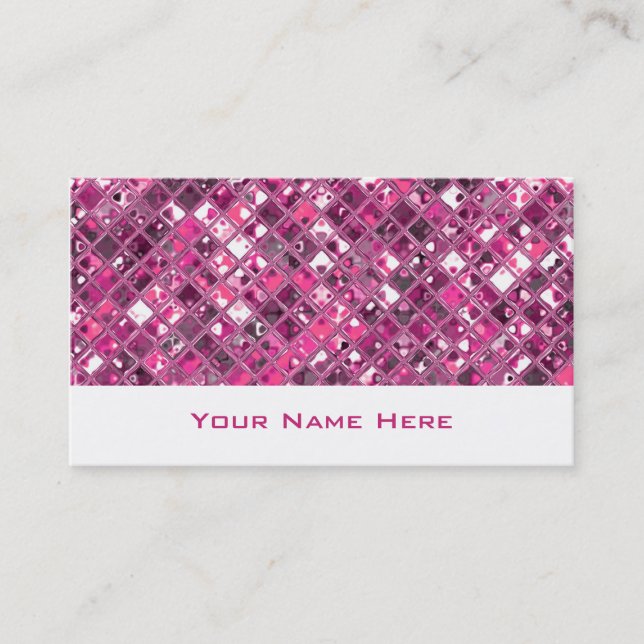 Glitz deckt Pink 1 Visitenkarteweiß mit Ziegeln Visitenkarte (Vorderseite)