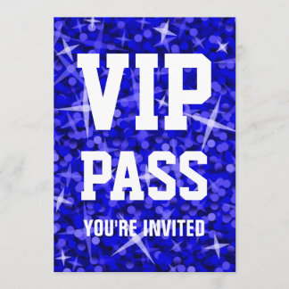 Glitz dunkelblaue "VIP-DURCHLAUF" Einladung