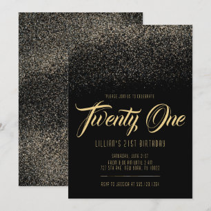 Glitz et Glam 21st Birthday Invitations