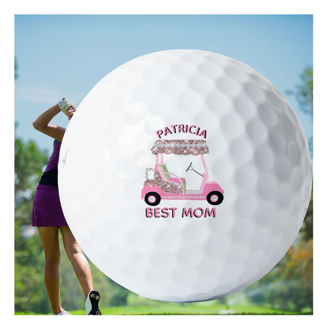 Glitz Fun Beste Mama Rose Goldene Diamantbahn Golfball (Von Creator hochgeladen)